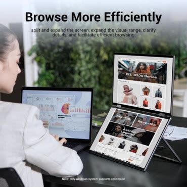 Innoview Laptop Screen Extender Dual Monitors Stacked Folding