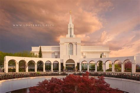 Bountiful Temple Spring Sunset - LDS Temple Pictures