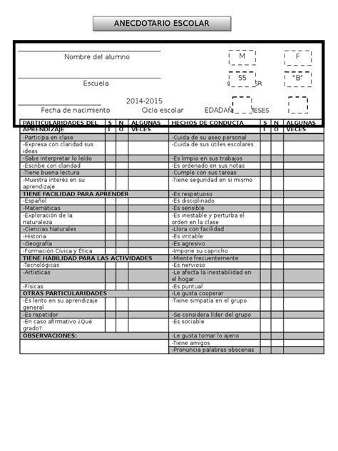 PDF Formato De Anecdotario Escolar Imprmir DOKUMEN TIPS