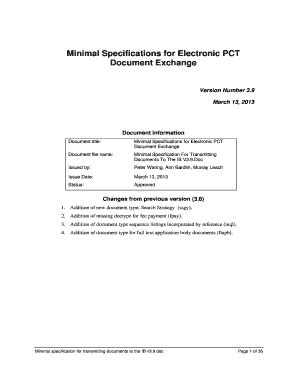 Fillable Online Wipo Minimal Specifications For Electronic PCT Document