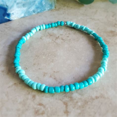 Aqua Anklet Etsy