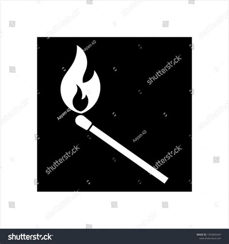 Lit Matchstick Burning Matchstick Vector Art Illustration Ad