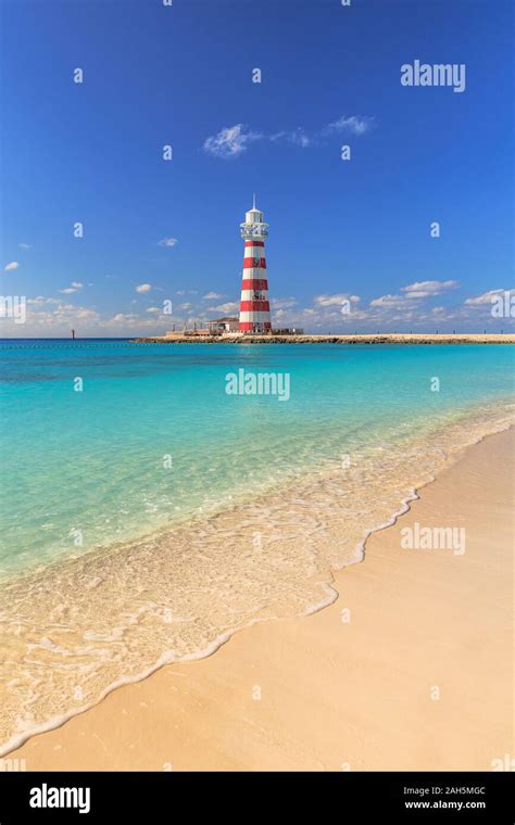 Lighthouse on the Bahamas Island Ocean Cay Marine Reserve Stock Photo ...