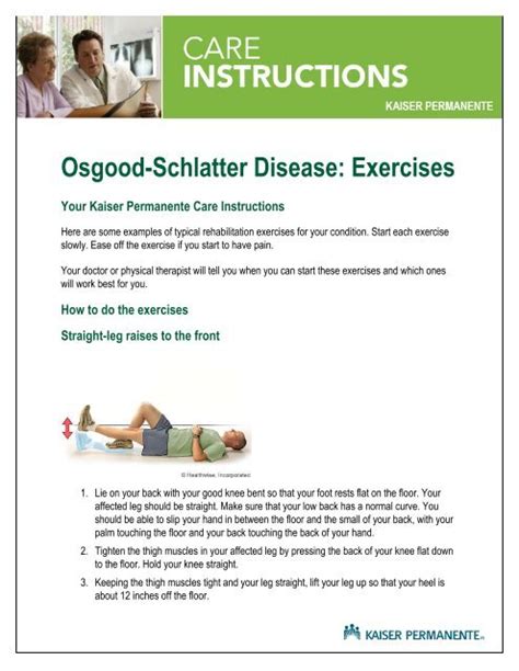 Osgood-Schlatter Disease: Exercises - My Doctor Online The ...