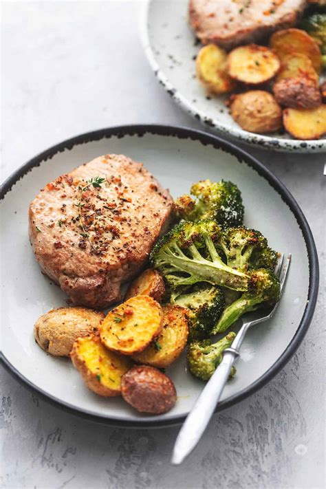 Sheet Pan Pork Chops With Potatoes And Broccoli Creme De La Crumb