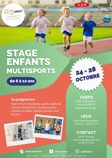 STAGE MULTISPORTS OCTOBRE 2022 Enfants ASPTT Annecy