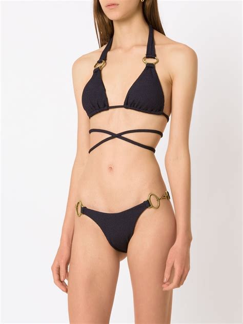 Amir Slama Ribbed Tie Around Bikini Farfetch