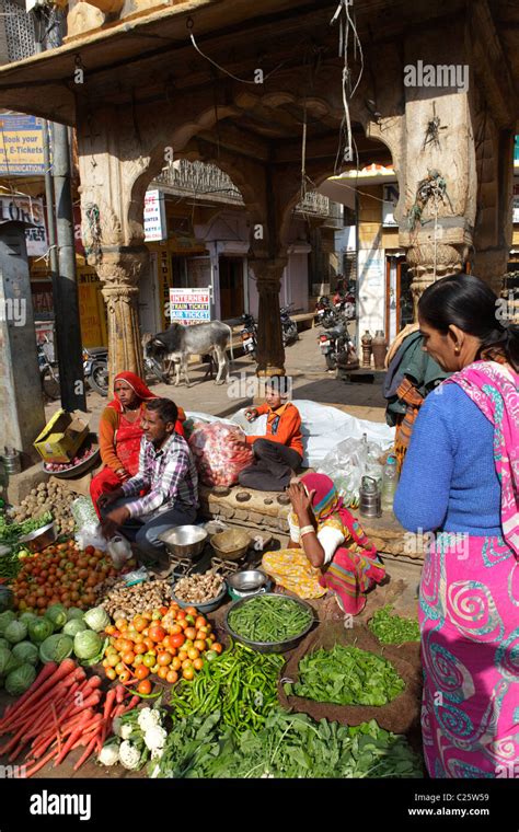 Vegetable Street Market Jaisalmer India Stock Photo Alamy