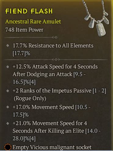 Iso Rogue Amulet Cooldown Movement Impetus Topic D2jsp