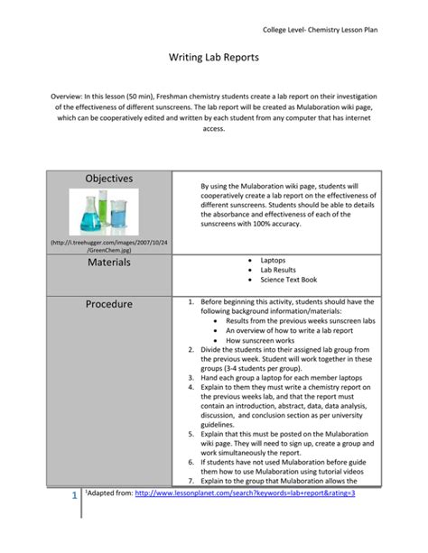 Chemistry Lesson Plan