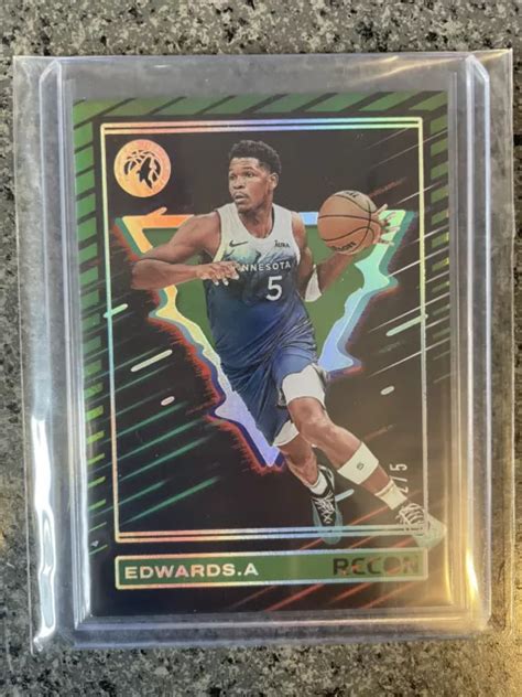 Panini Recon Anthony Edwards Verde Parallelo Lupi Di Legno