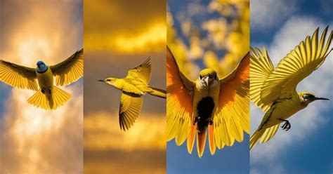 lexica underside closeup yellowhead mohua bird flying photo