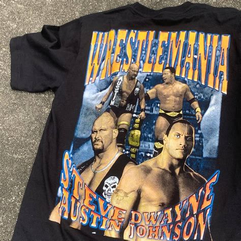 Vintage Wwe Stone Cold Vs The Rock Bootleg Tshirt Xl Grailed