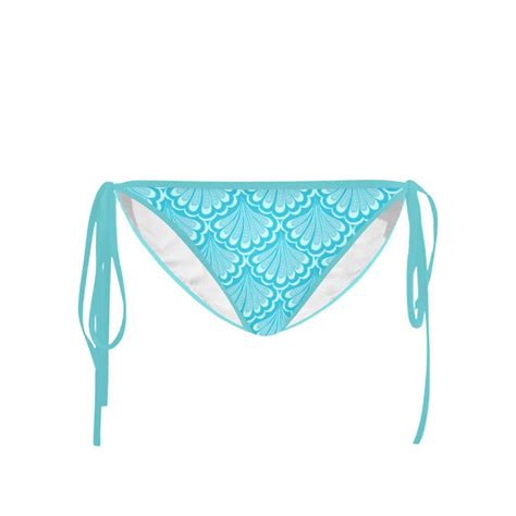 Scallop Maille Original Mermaid Scales Bikini Bottom Sea Blue String