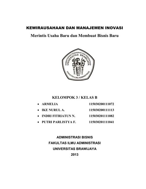 Contoh Makalah Universitas Brawijaya Contoh Skripsi