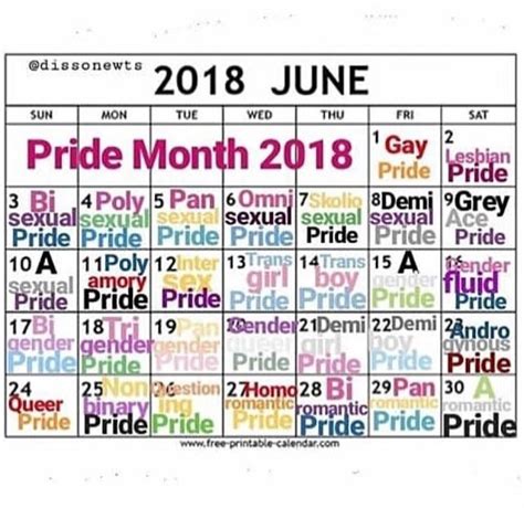 20+ Pride Month Calendar 2019 - Free Download Printable Calendar ...