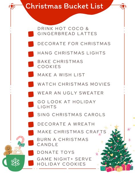 Christmas Bucket List Printable Dear Creatives