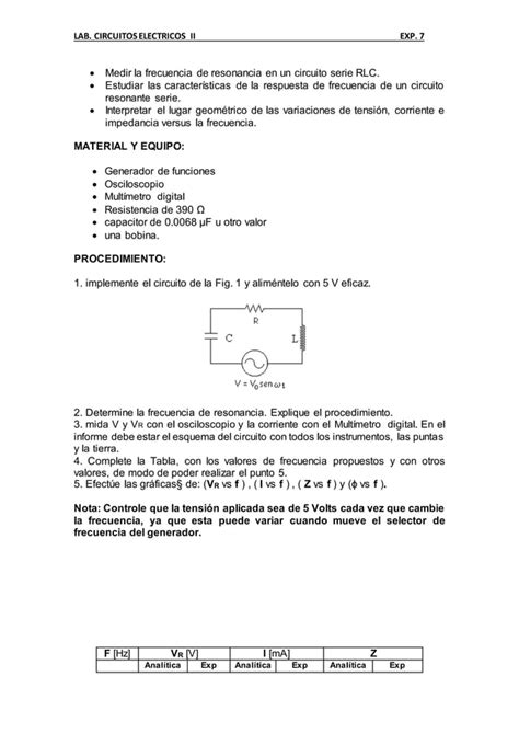 Resonancia En Un Circuito Serie RLC PDF