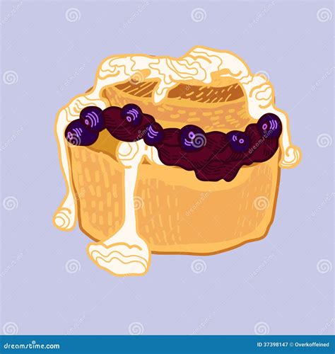 Vector Blueberry Muffin With Jam Stock Vector Illustration Of Drawn