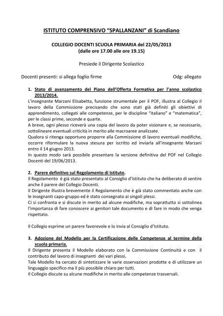 VERBALE 22 MAGGIO 1 Pdf Istituto Comprensivo L Spallanzani