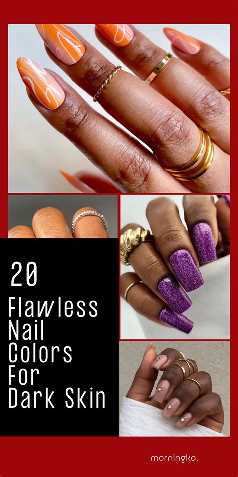 20 Gorgeous Nail Color Ideas For Dark Beauties ~morningko Nail Colors Dark Skin Squoval Nails