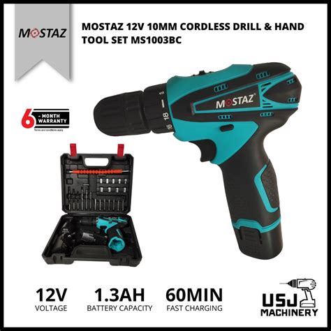 MOSTAZ 12V 10mm Cordless Drill Hand Tool Set MS1003BC 6 Months