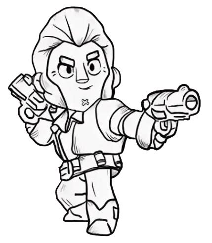 Colt Coloring Von Brawl Stars Kostenlos Ausdrucken