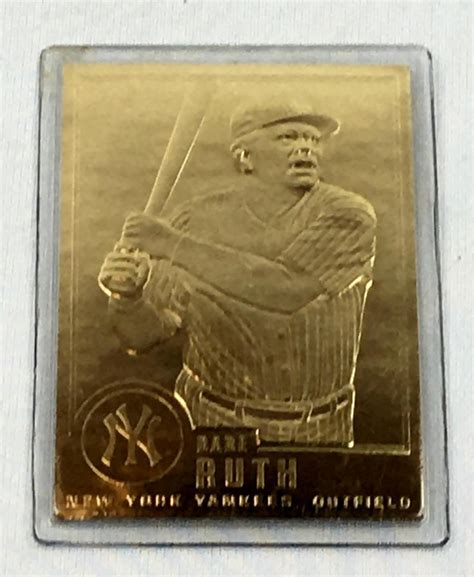 Lot Cmg Worldwide Babe Ruth Gold Plated Baseball Card In