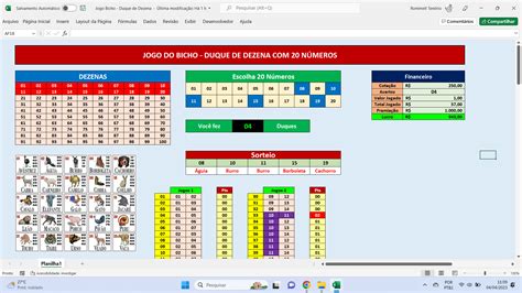 Planilha Jogo Do Bicho Duque De Dezenas N Meros Planilhas
