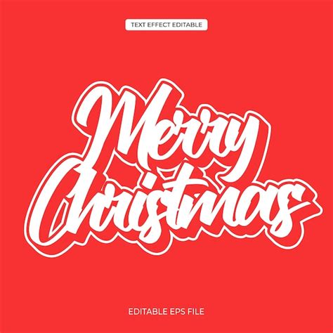 Efecto De Texto Feliz Navidad Vector Premium