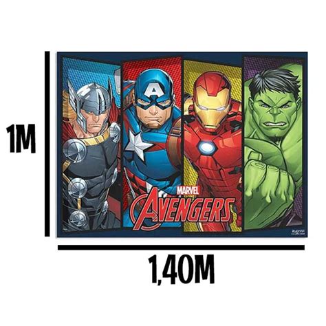 Vingadores Marvel Heróis Painel Gigante Tnt 1 40m x 1m Elo7