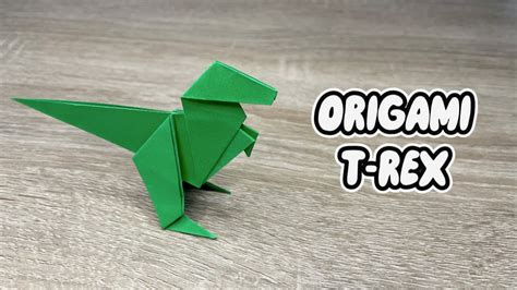 Easy Origami T Rex Diy Paper Dinosaur Trex Tutorial Youtube