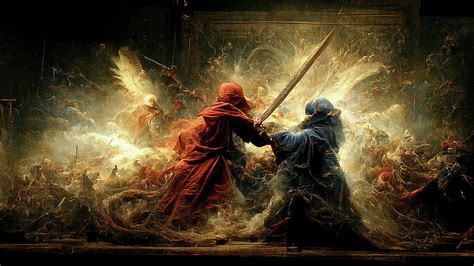 Battle Between Good And Evil Digital Art By Ron Weathers Pixels