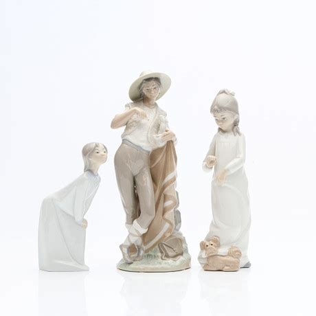 Lladro Figuriner Tre St Porslin Spanien Tal Barn Keramik