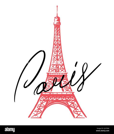 French Eiffel Tower France Paris Symbol Vector Illustration Stock