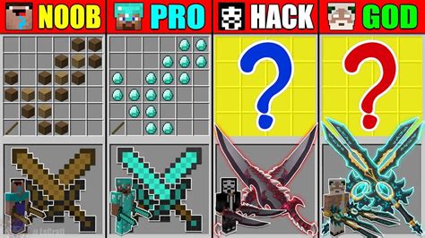 Minecraft Noob Vs Pro Vs Hacker Vs God Battle Sword Crafting Mutant