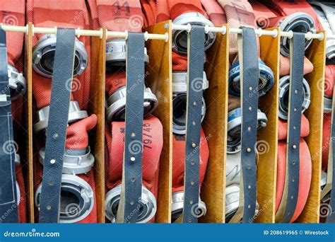 Equipment Inside The Rescue Fire Truck Fire Engine Stock Image Image