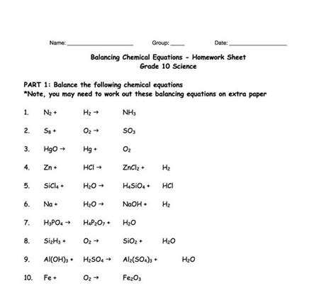 Balancing Chemical Equations Gizmo Answer Key Pdf Decay Practice