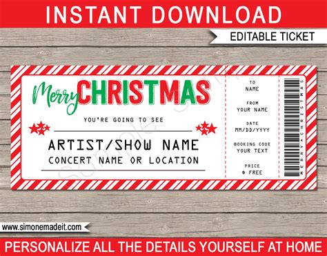 Concert Tickets Free Printable