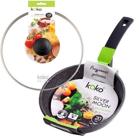 KOKO PATELNIA 28CM NON STICK INDUKCJA GAZ POKRYWA 7416355566130