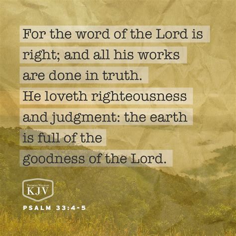 KJV Verse Of The Day Psalm 33 4 5