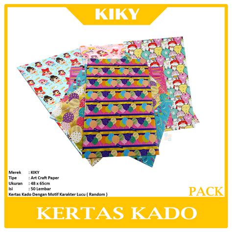 Jual Kiky Kertas Kado Art Craft Paper Motif Lucu Dan Unik Pack