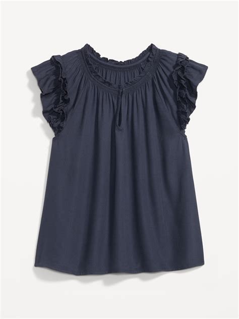 Flutter Sleeve Smocked Swing Blouse For Women Old Navy