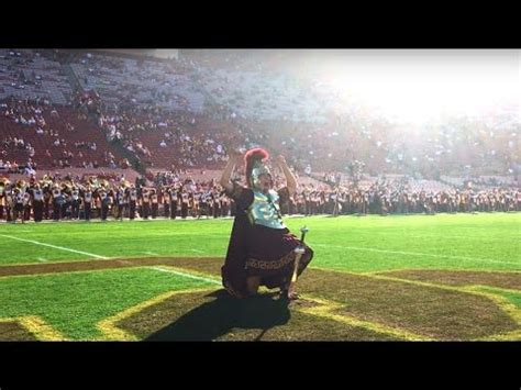 USC Trojan Marching Band Drum Major Pregame Stab Entrance YouTube