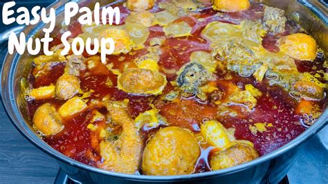 How To Make Easy Authentic Ghanaian Palm Nut Soup Youtube