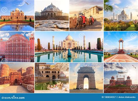 Famous Places Of India In The Collage Of Photos Stock Image Image Of