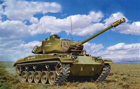 Wallpaper war, art, painting, tank, M41 Walker Bulldog images for ...