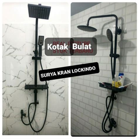 Jual Shower Tiang Set Stainless Hitam Shower Column Black Bulat