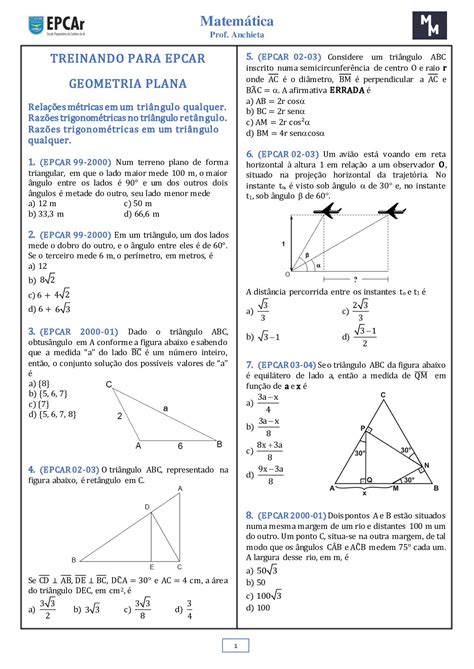 Calaméo Lista 12 Matematica EPCAR Geometria 4