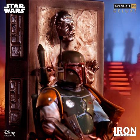 Iron Studios Boba Fett And Han Solo In Carbonite Deluxe Art Scale